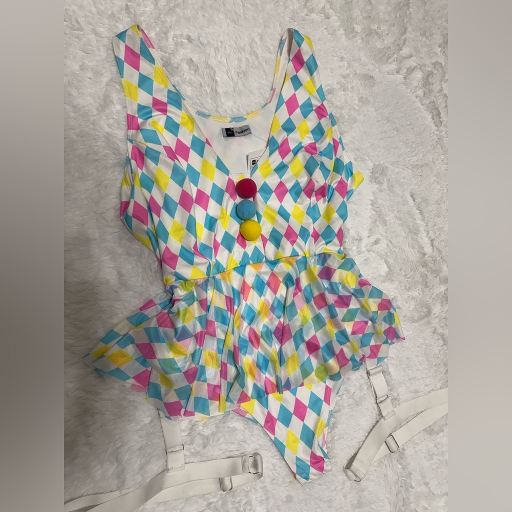 New 1xl clown bodysuit dress costume festival raver rave outfit - Picture 2 of 4